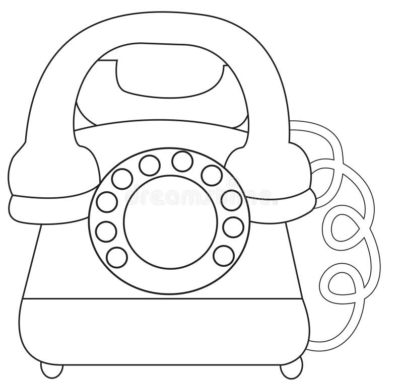 Telephone coloring stock illustrations â telephone coloring stock illustrations vectors clipart