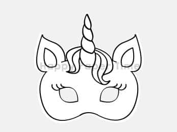 Unicorn mask printable for coloring