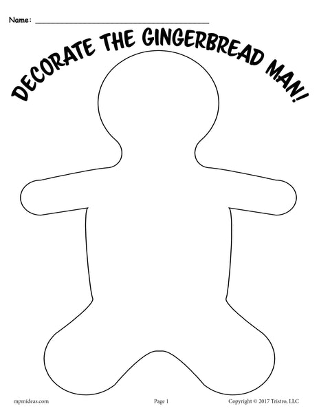 Printable gingerbread man activities â