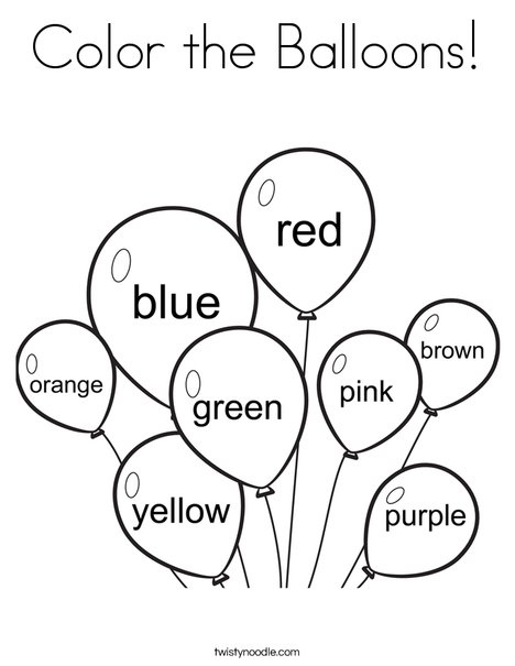 Color the balloons coloring page