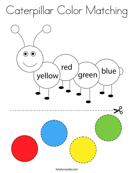 Caterpillar color matching coloring page