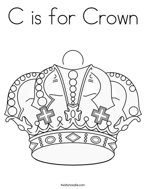 C is for crown coloring page