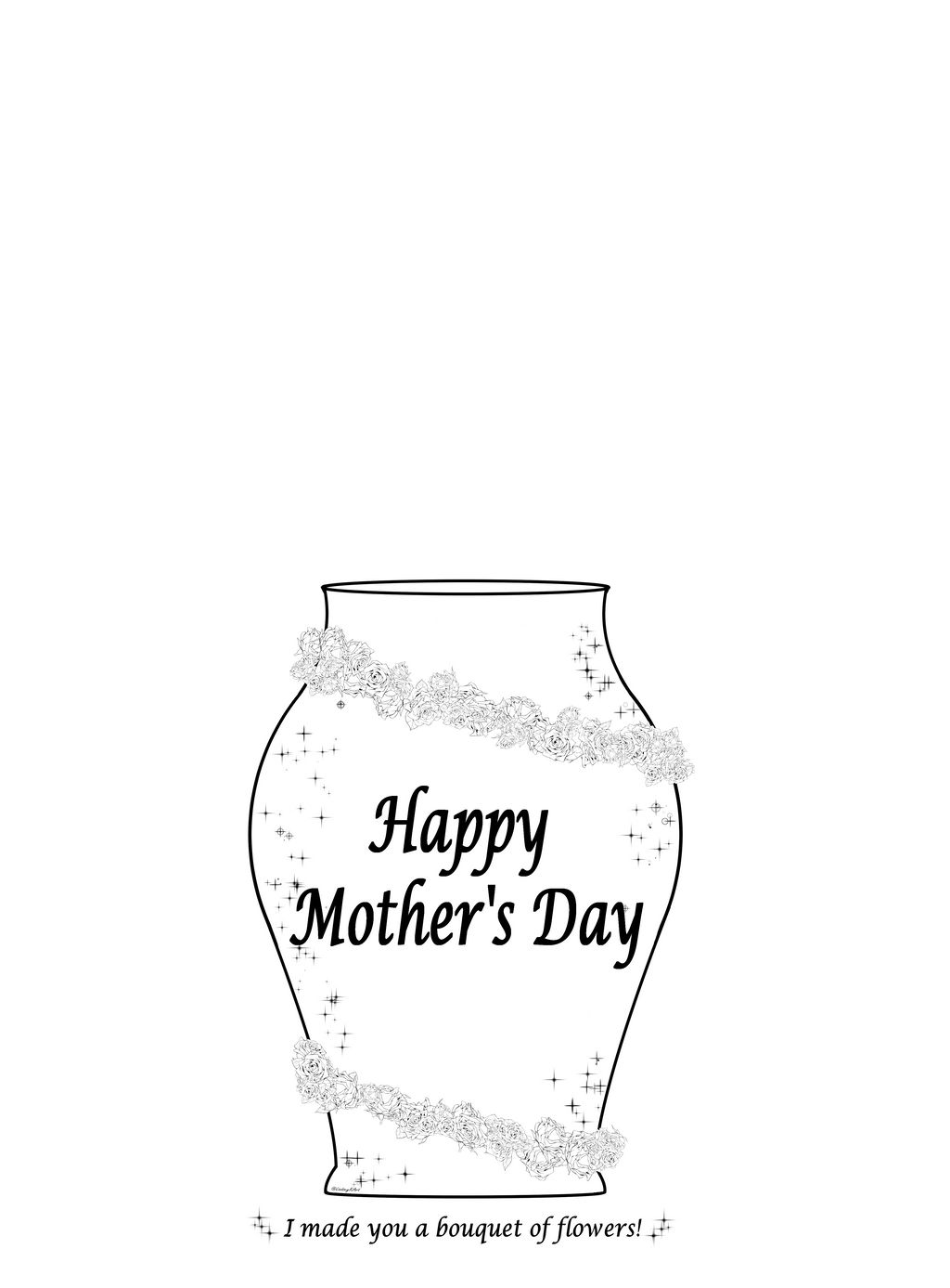 Mothers day vase coloring page by imaginheart on
