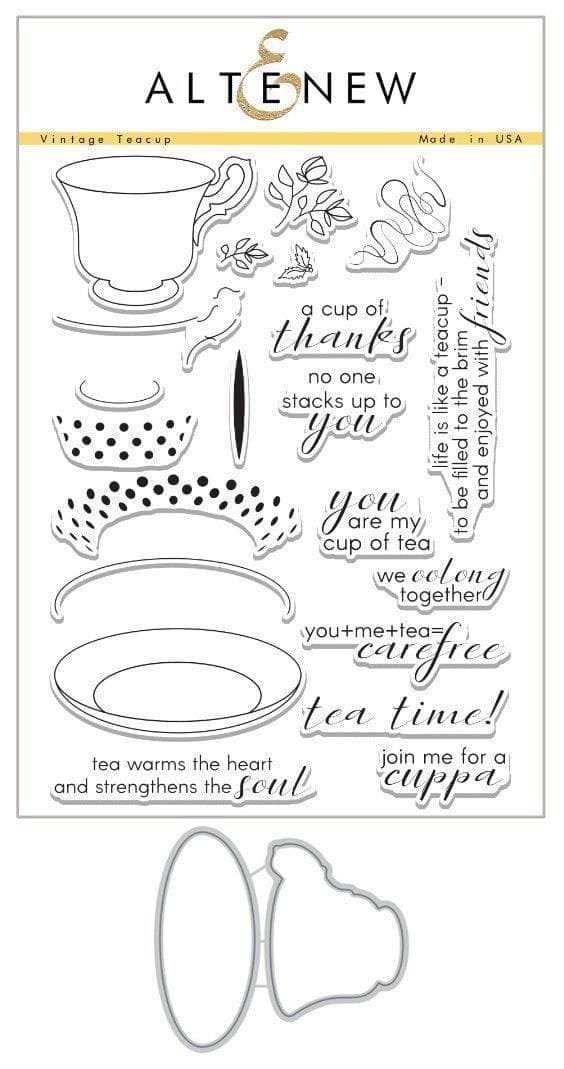 Vintage teacup stamp die set