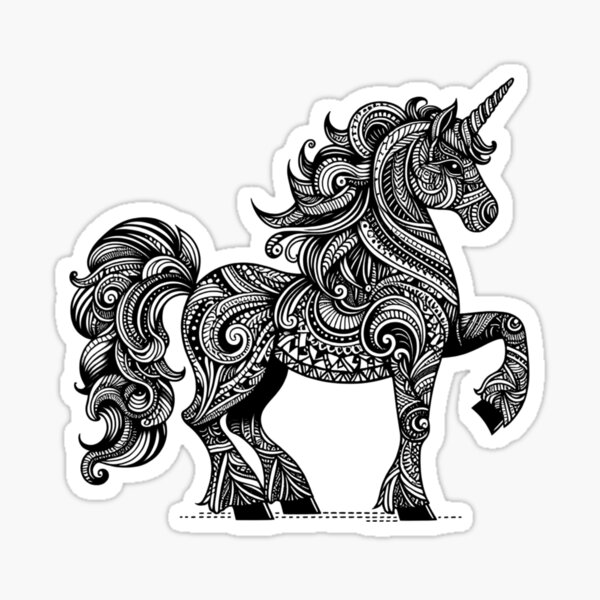 Unicorn coloring pages stickers for sale