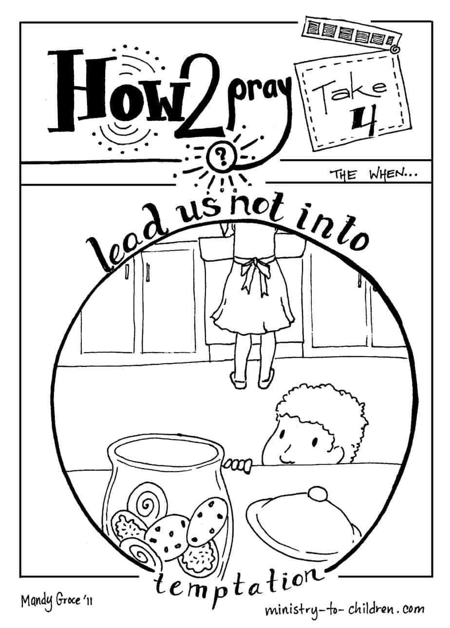 Lead us not into temptation coloring page
