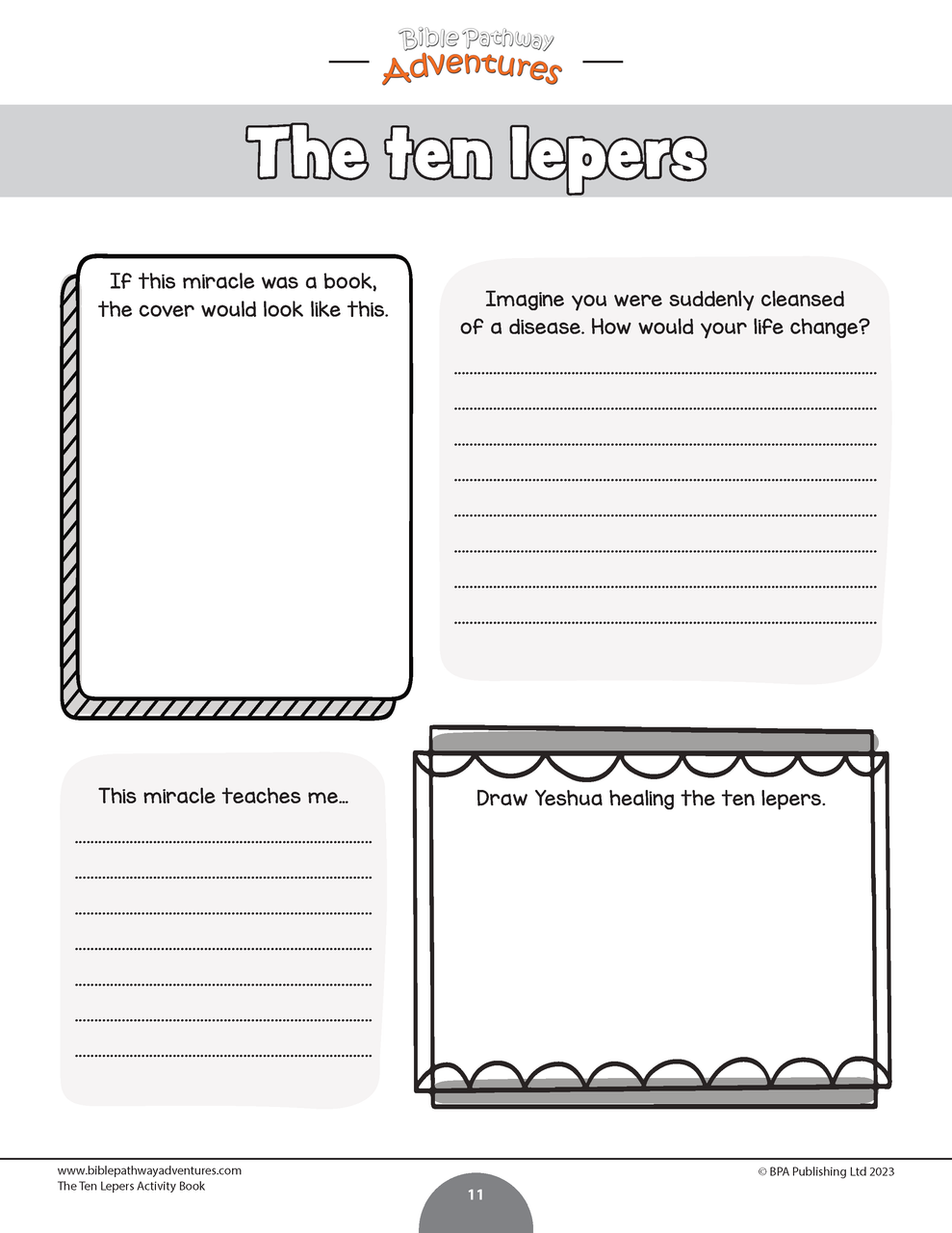 Miracles of the bible ten lepers workbook