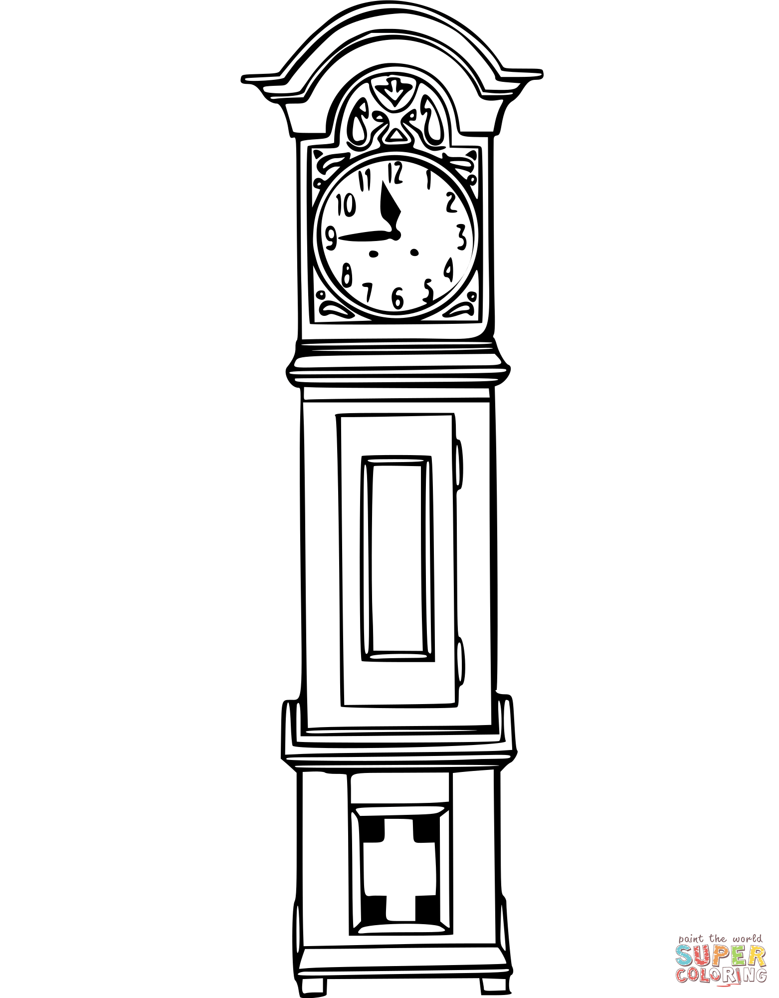 Vintage clock coloring page free printable coloring pages