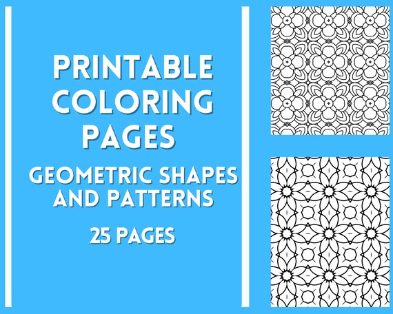Tessellation geometric shapes and patterns adult coloring pages printable coloring sheets book