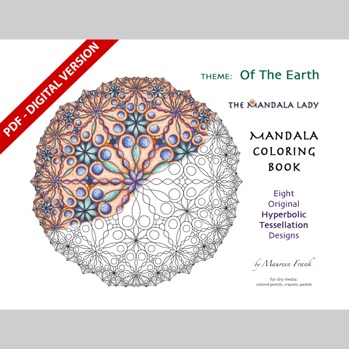 Mandala coloring ebook hyperbolic tessellation of the earth