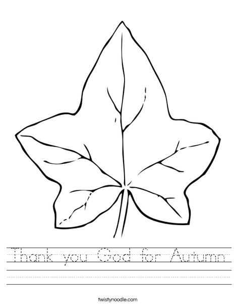 Thank you god for autumn worksheet