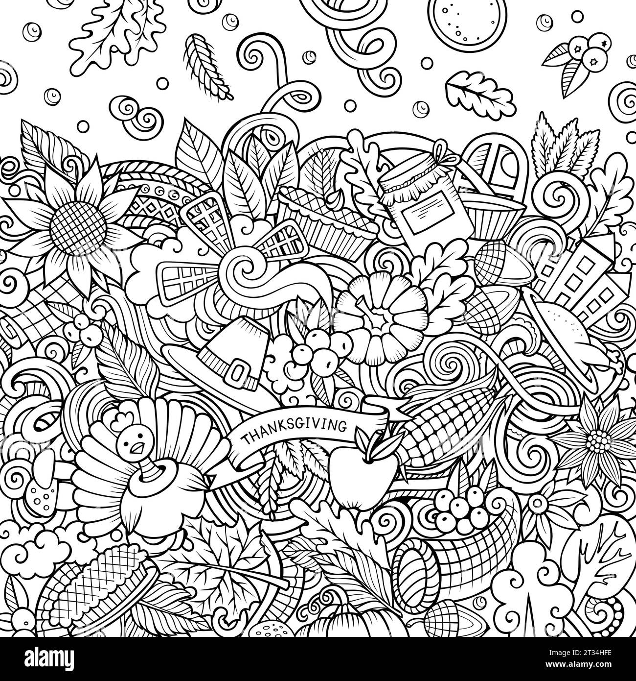 Happy thanksgiving day black and white stock photos images