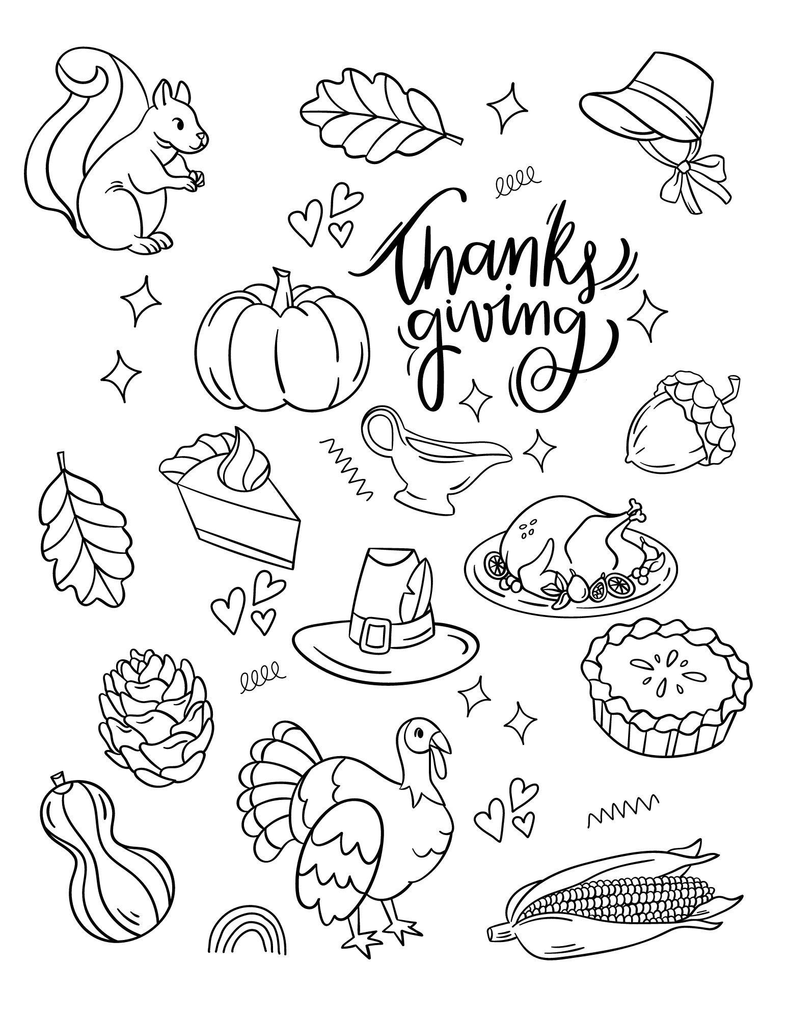 Thanksgiving printables and activity pages for kids