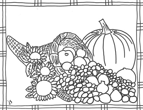 Cornucopia coloring page â stushie art