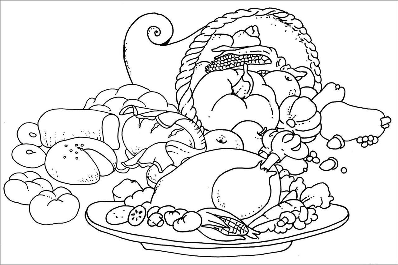 Thanksgiving dinner coloring pages by coloringpageswk on