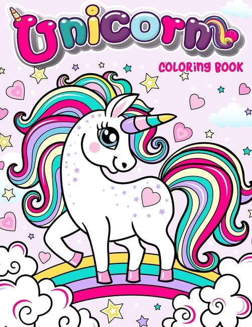 Unicorn coloring book big unicorns activity coloring book for girls kids toddlers bon mazes puzzle ages