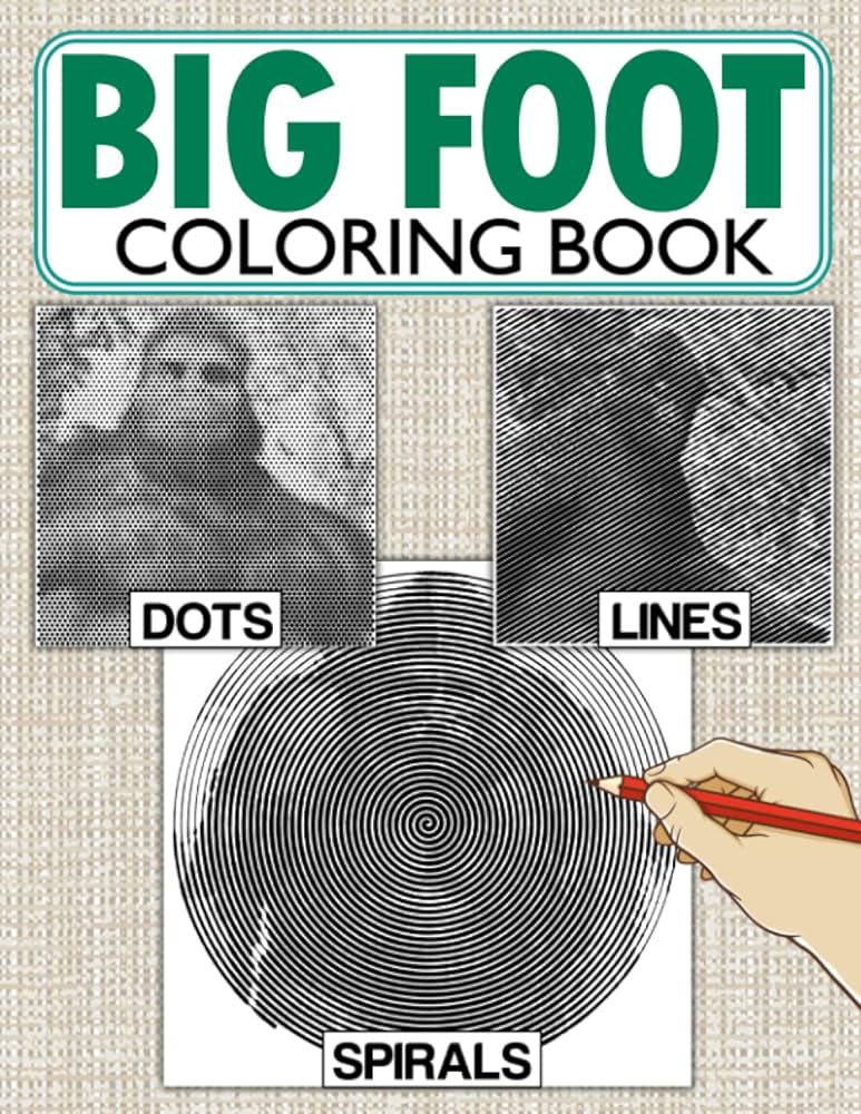Big foot dots lines spirals coloring book interesting diagonal line swirls coloring pages of big foot for stress relieving relaxation world painting books