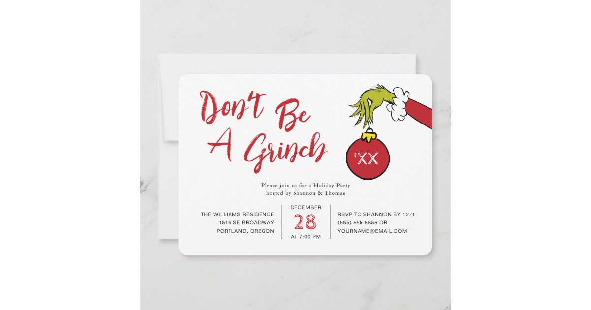 Dr seuss dont be a grinch christmas party