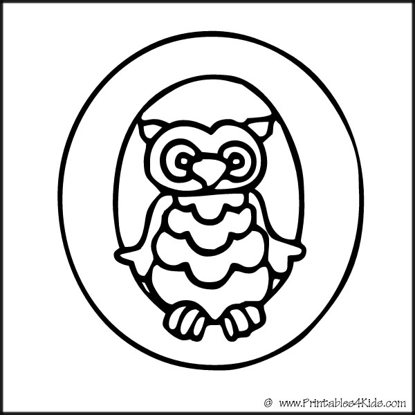 Alphabet coloring page letter o owl â printables for kids â free word search puzzles coloring pages and other activities