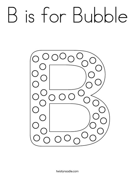 B is for bubble coloring page