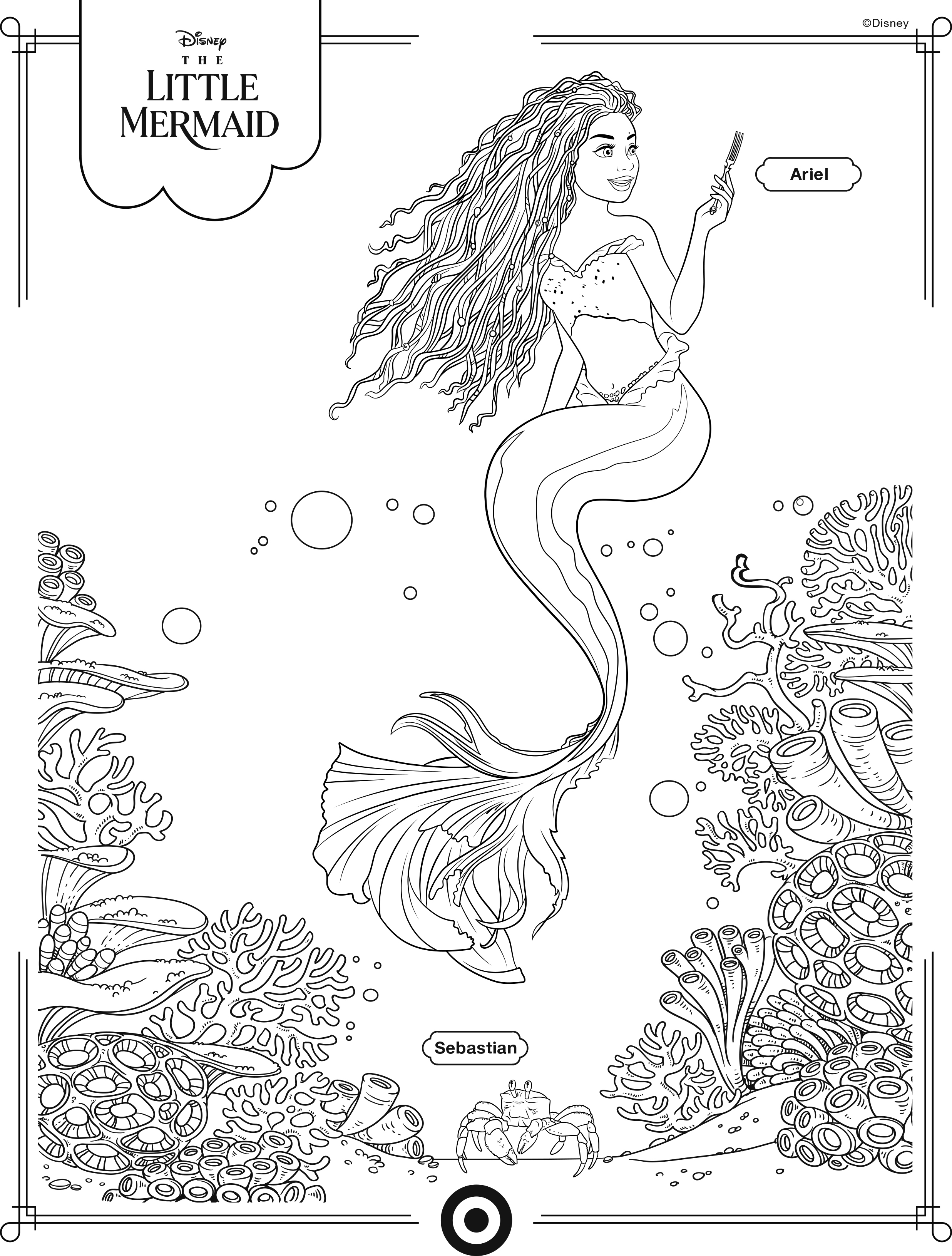 The little mermaid live action movie coloring pages with ariel halle bailey