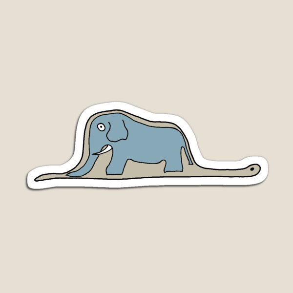 The little prince le petit prince boa constrictor snake elephant hat drawing book movie cute art minimal magnet for sale by spacephan