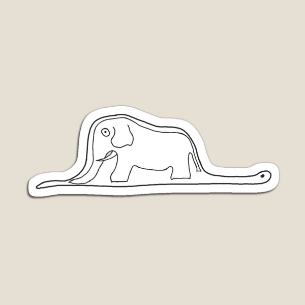 The little prince le petit prince boa constrictor snake elephant hat drawing book movie cute art minimal magnet for sale by spacephan