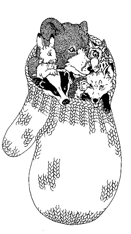 Animals of the mitten coloring page animal coloring pages mitten coloring pages