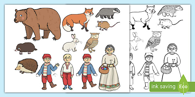 The mitten story coloring pages teacher