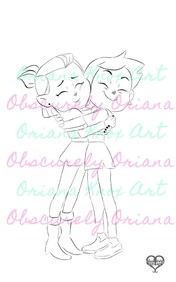 Lumity colouring page hug the owl house luz noceda amity blight digital download linear collection by obscurely oriana