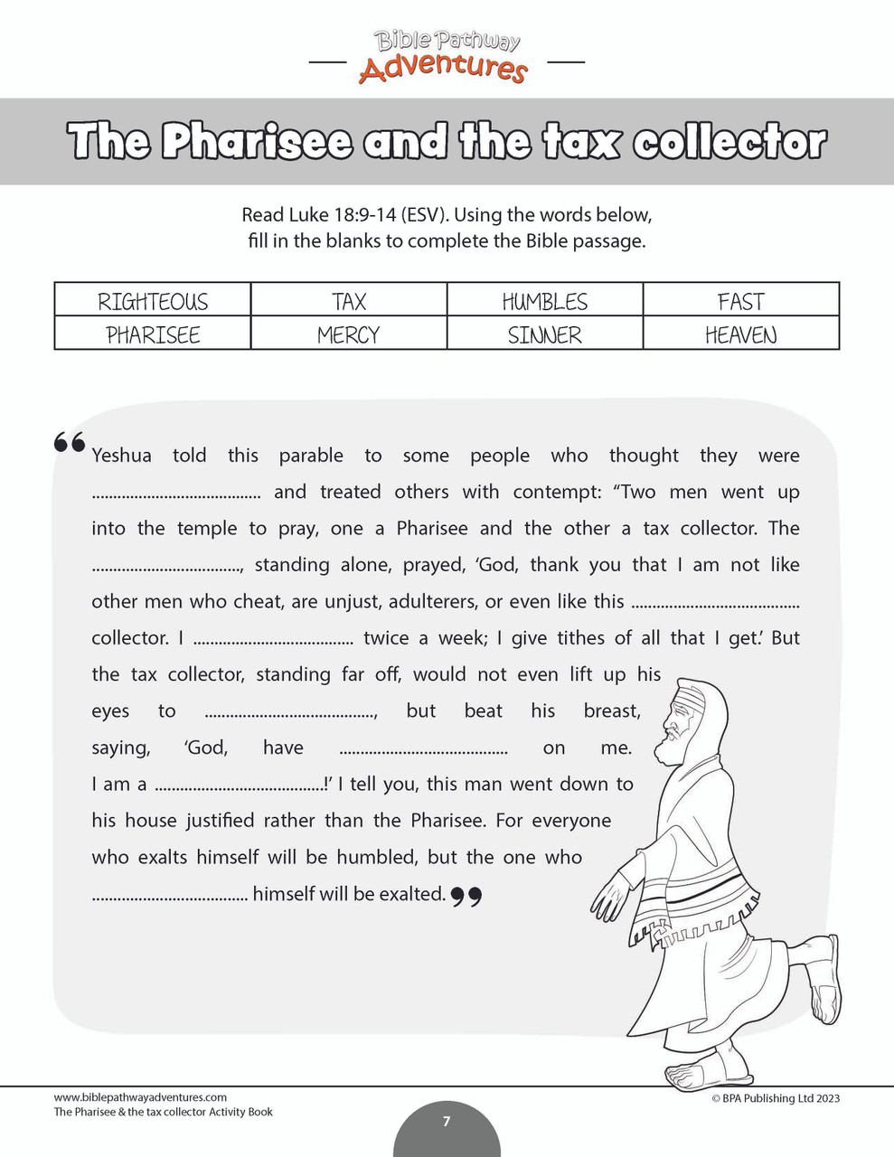 Bible parable the pharisee and the tax collector