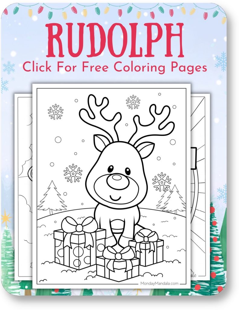 Christmas coloring pages free pdf printables