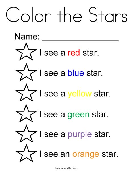 Color the stars coloring page