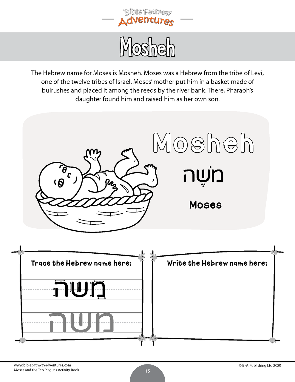 Moses and the ten plagues activity book