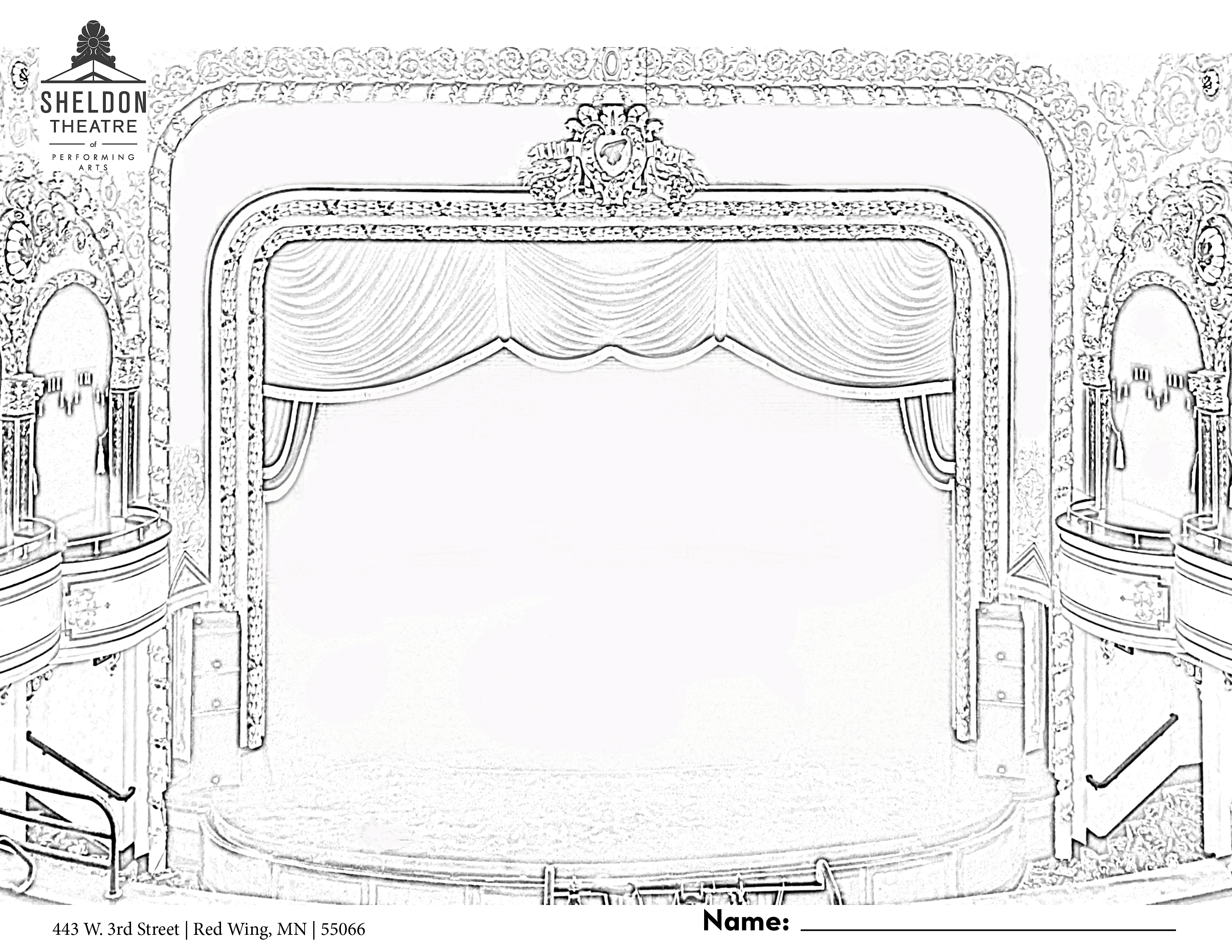 Stage coloring page