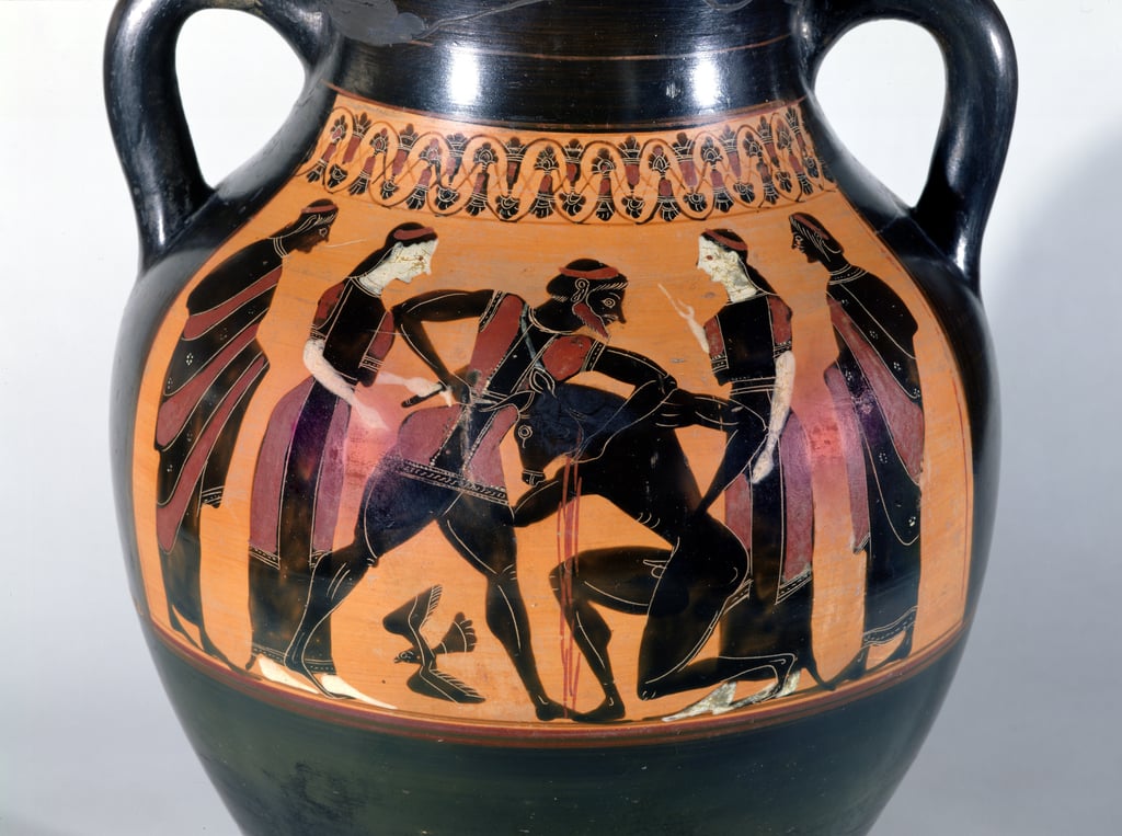 These fighting the minotaur detail from an attic black