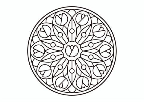 Free vectors mandala mandala thick line coloring flower decoration
