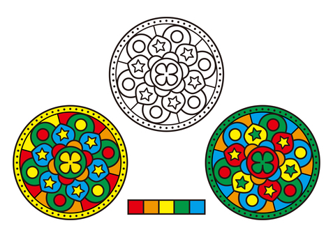 Free vectors mandala thick line coloring book and coloring samples for all ages