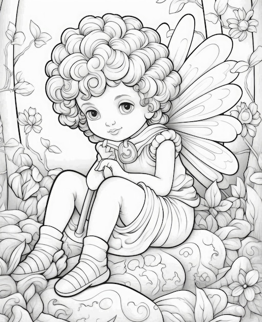 Premium ai image coloring page for young kids cartoon style thick lines low detail no shading