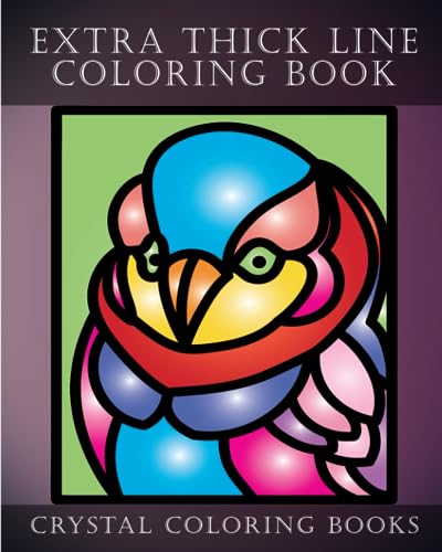 Extra thick line coloring book thick line easy coloring pages a great gift for anyone that likes extra thick line designs or anyone partially sighted incudes mandala animals and much more