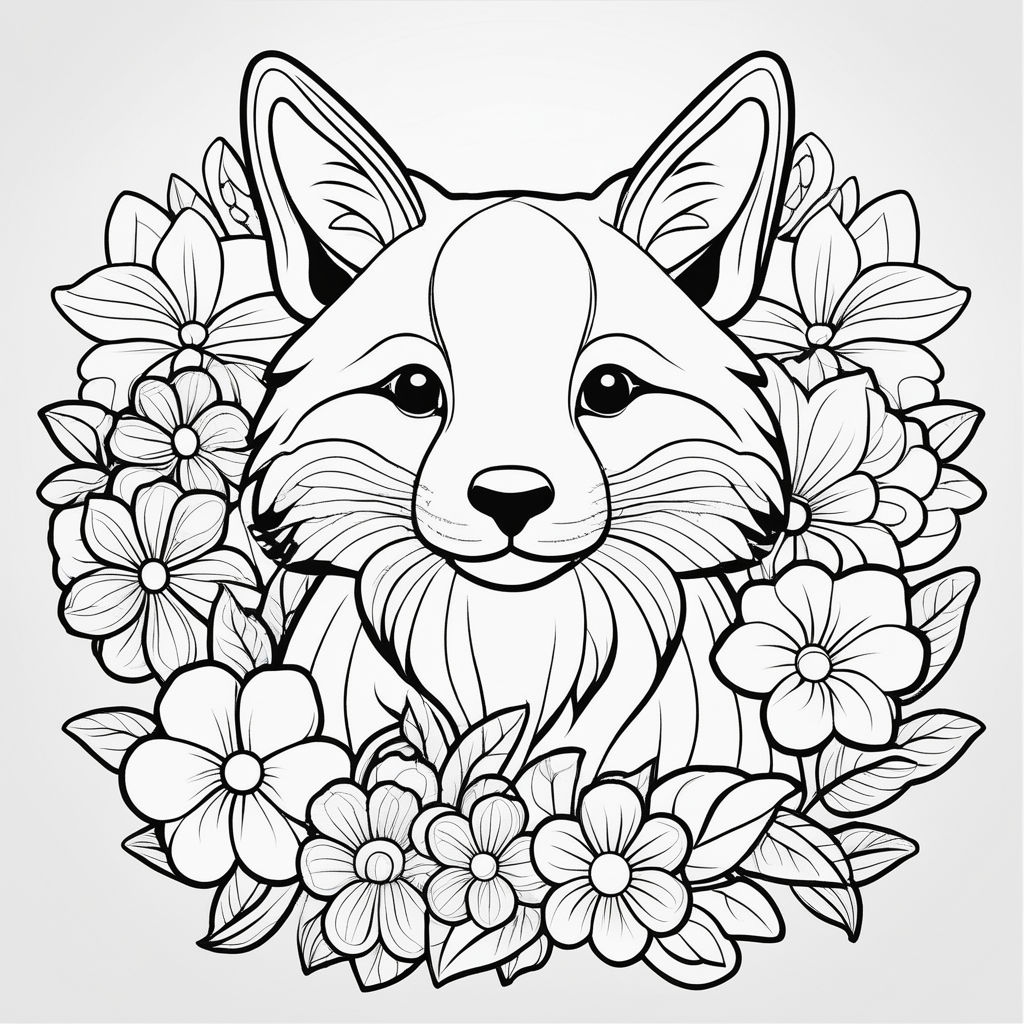 Wilde flower for coloring book with clear thick lines