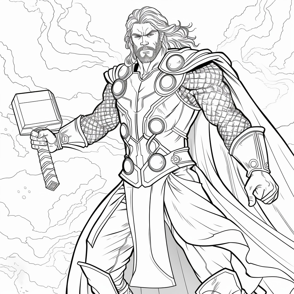 Marvel avenger thor coloring image for kids hobbies toys stationery craft art prints on