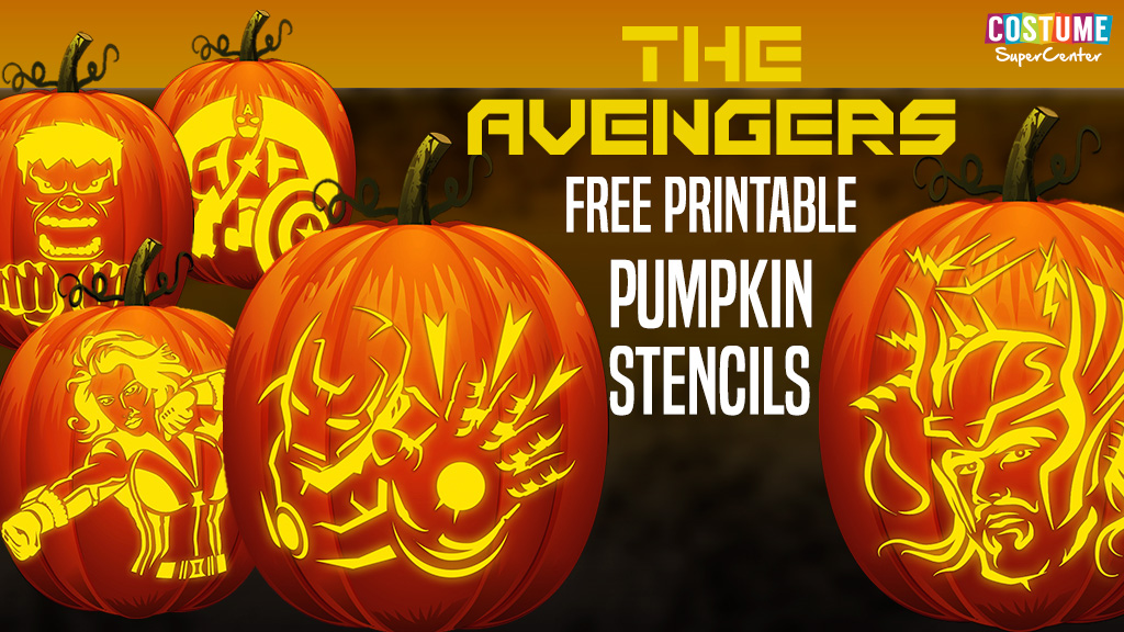 Free avengers pumpkin carving templates and stencils