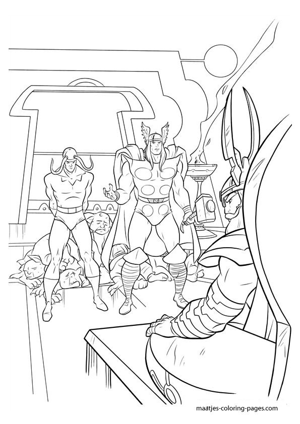 Thor coloring page for children