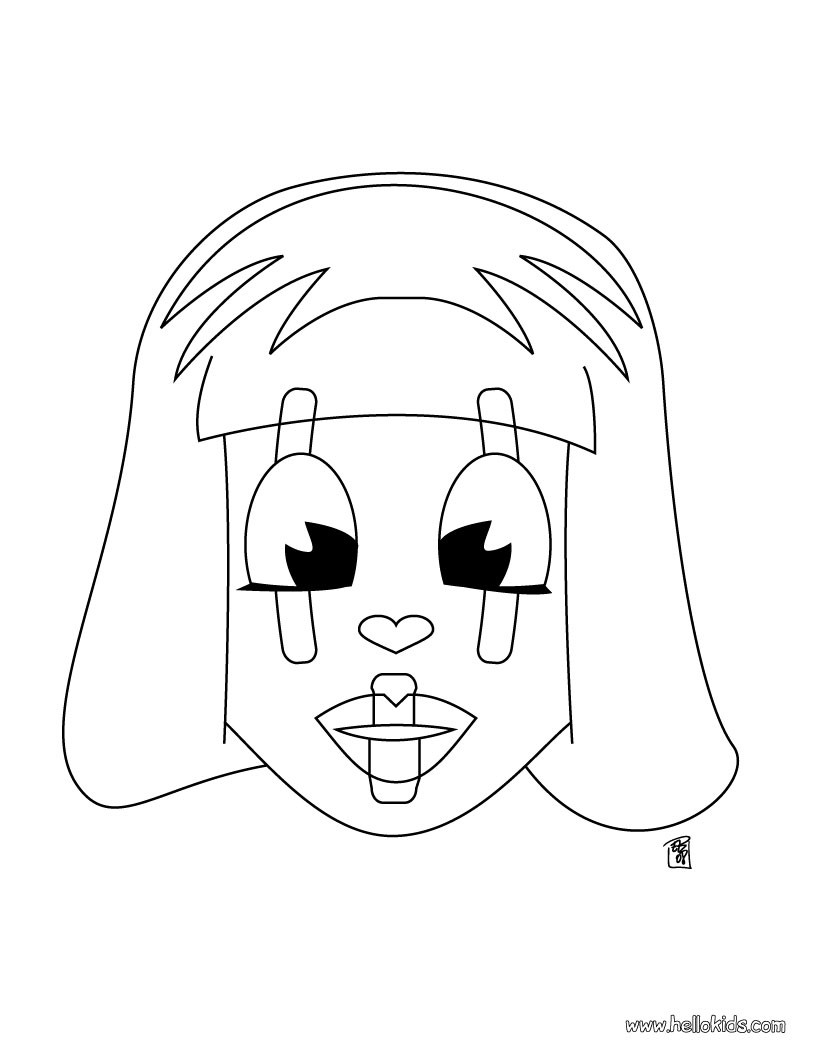 Mask head coloring pages