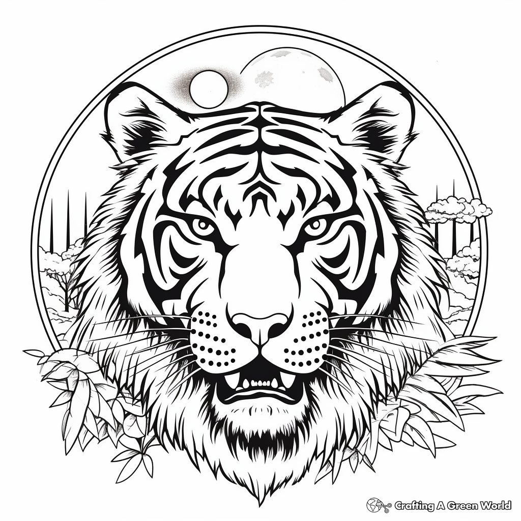Tiger face coloring pages