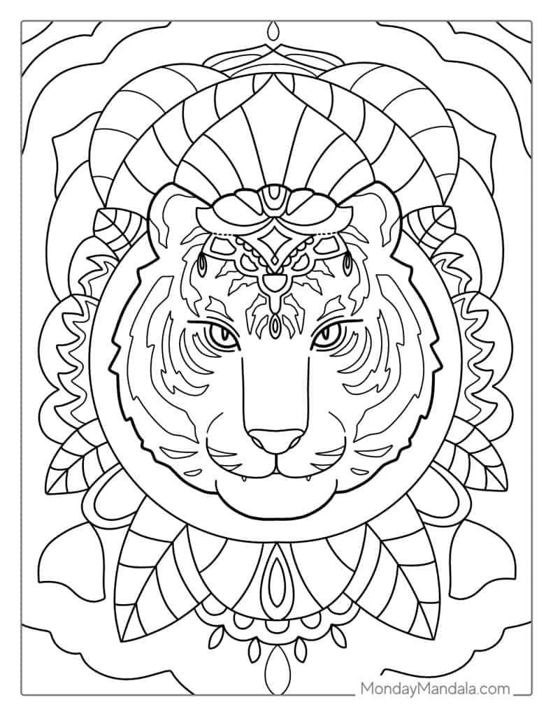 Tiger coloring pages free pdf printables