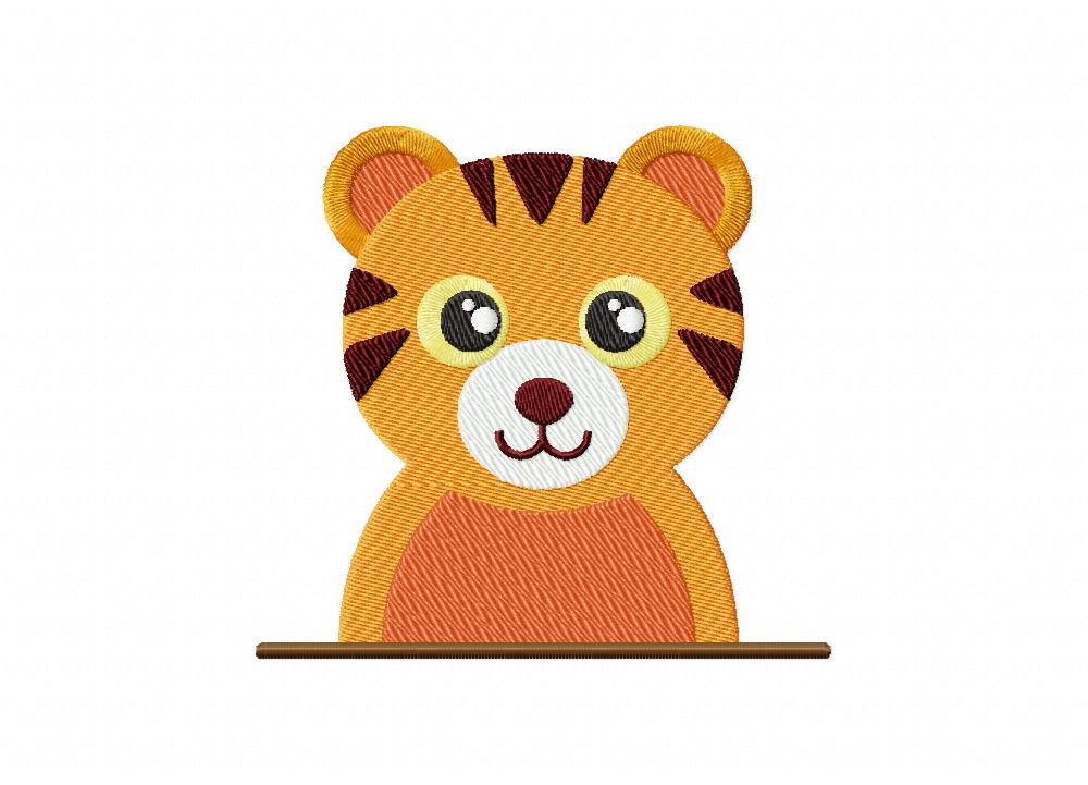 Cute tiger animal machine embroidery design â daily embroidery