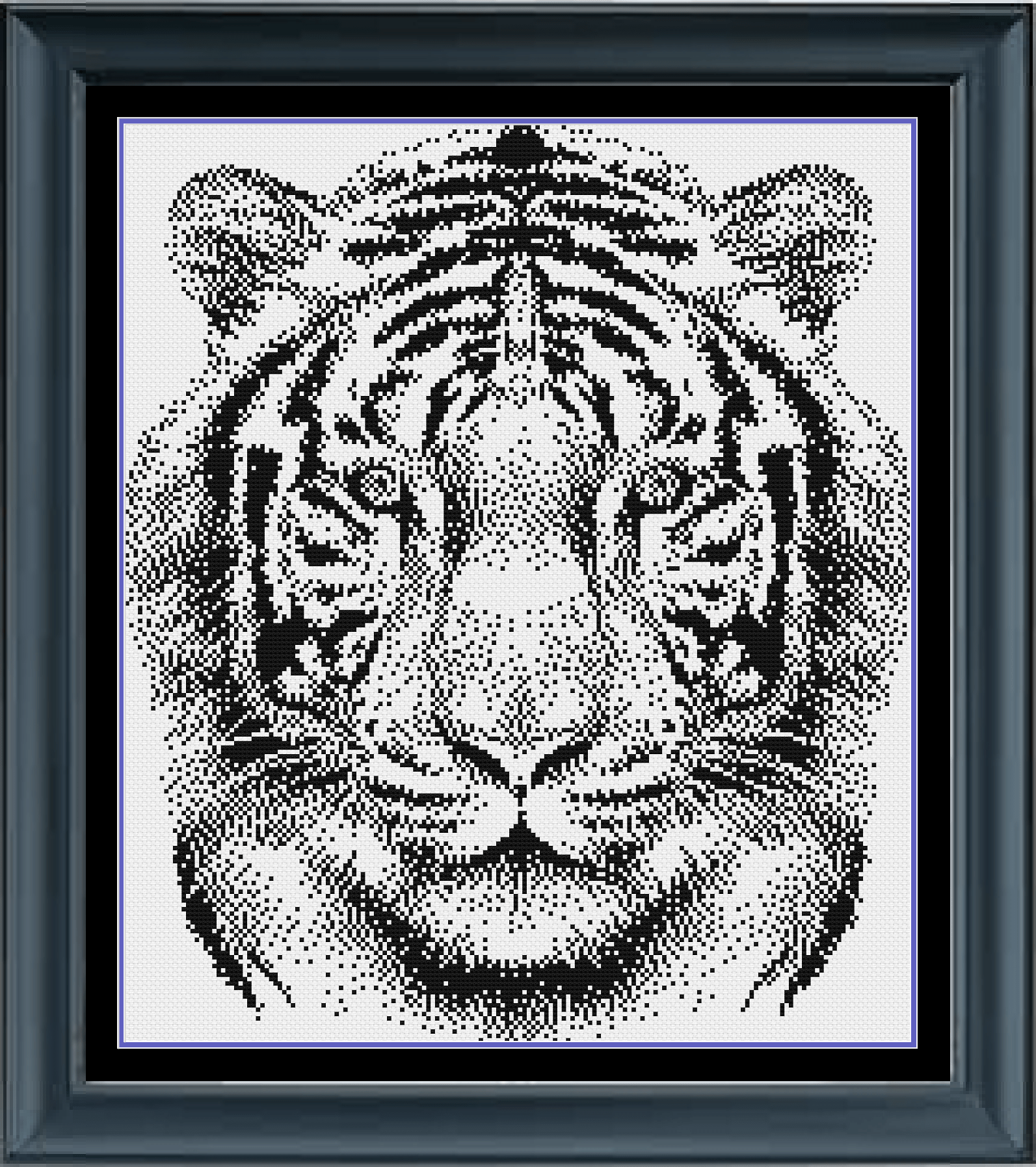 Tiger cross stitch pattern animal cross stitch pattern blackwork