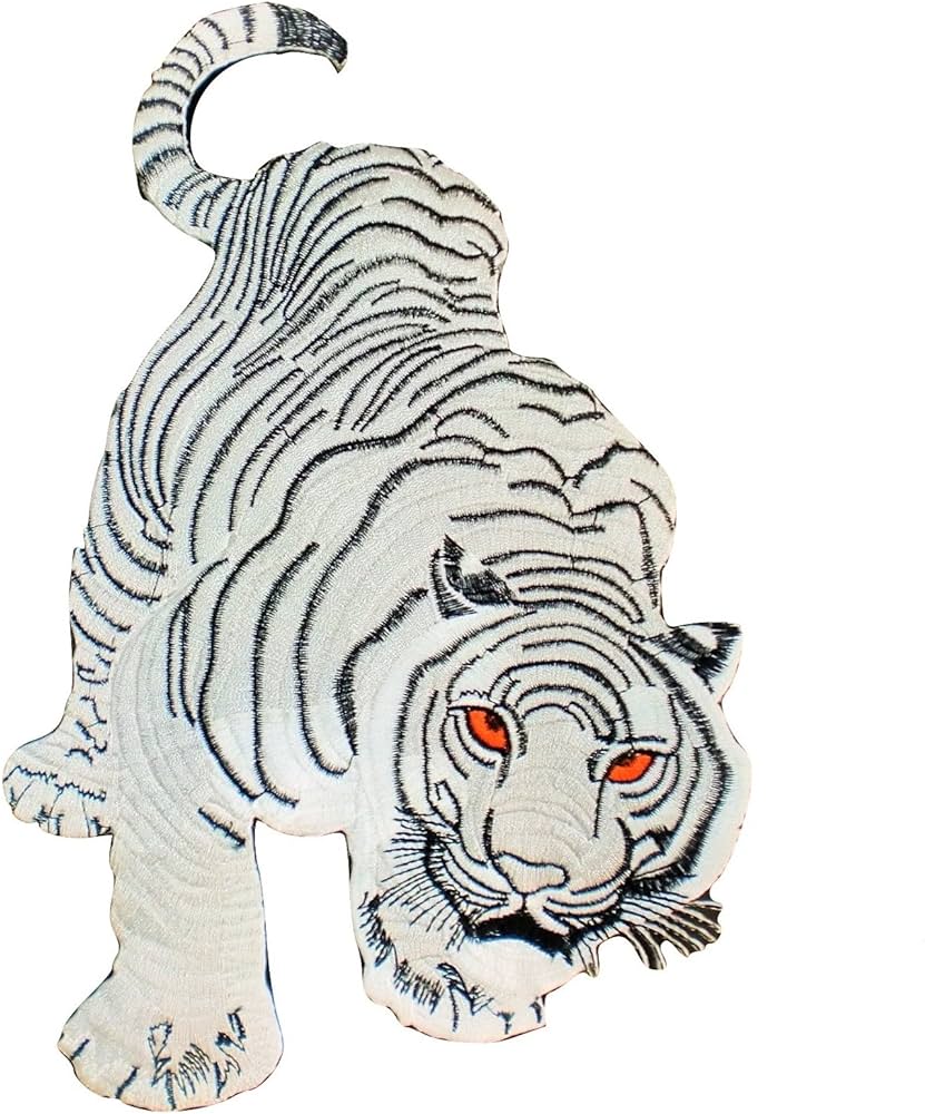 Patch portal white bengal tiger inches animal wild life siberian predator embroidered iron on trendy embroidery biker motorcycle applique for clothing shirt jeans jackets backpacks luggage model buy online